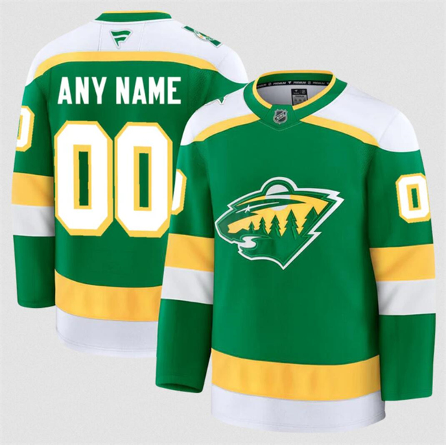 Men's Minnesota Wild ACTIVE PLAYER Custom Green 2024-25 Alternate Stitched Hockey Jersey